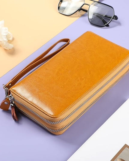 Lavemi Small Compact Women Wallet RFID Blocking Genuine Leather Bifold Purse with ID Windows