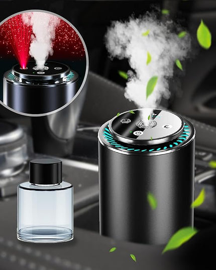 Smart Car Air Freshener, Car Air Freshener Diffuser with Starry Sky Projection and 50ml Perfume, Rechargeable Cars Aroma Diffuser, 4 Mode Adjustable, Auto On/Off Intelligent Cars Diffuser