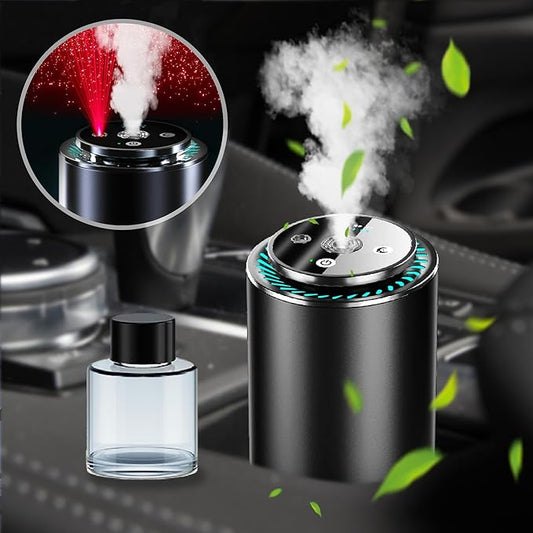 Smart Car Air Freshener, Car Air Freshener Diffuser with Starry Sky Projection and 50ml Perfume, Rechargeable Cars Aroma Diffuser, 4 Mode Adjustable, Auto On/Off Intelligent Cars Diffuser