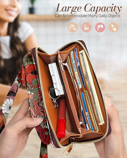 Cute Small Crossbody Purse Cell Phone Bags for Women - Leather Cellphone Wallet Purse with Shoulder Strap