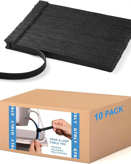 1,000 PCS 8 Inches Reusable Cable Ties | Adjustable Cord Wraps, Cable Straps | Hook & Loop Cord Organizer, Cable Management (100 PCS x 10 Packs)