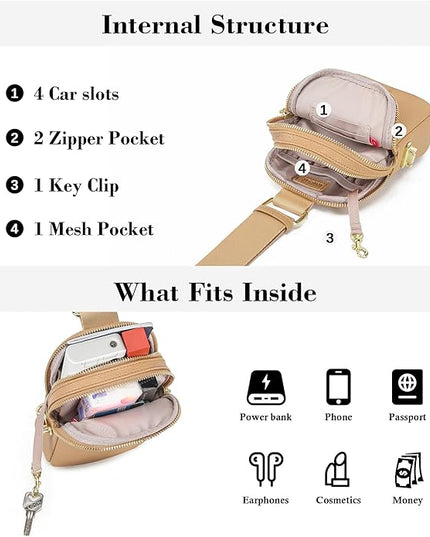 INICAT Small Anti Theft Crossbody Bags Women Valentine's Day Gifts, Vegan Leather Sling Cross Body Purse Travel Essentials