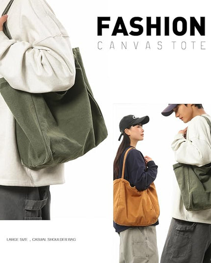 Canvas Tote Bag for Women Large Hobo Shoulder Bag for Work Travel Casual Message Bag Tote Purse handbags