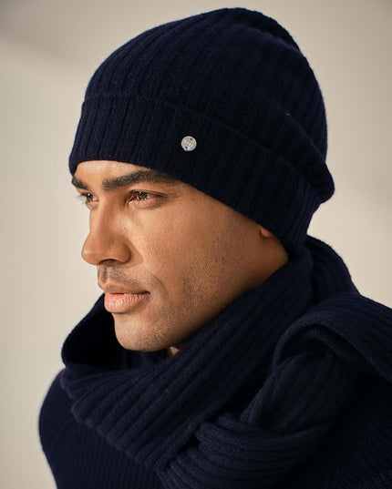 KVSS 100% Pure Cashmere Beanie for Women & Men Knit Winter Hat Cuff Rib Cap | Luxury from Inner Mongolia
