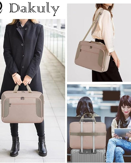 Laptop Bag 17.3 Inch Laptop Briefcase Large Waterproof Laptop Case for Men Women Business Office Work Computer Bag 17 Inch Adjustable Shoulder Messenger Bag, Pink