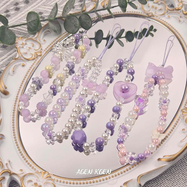 Phone Charms Cute Beaded Phone Lanyard Wrist Strap Aesthetic CellPhone Keychain Cute PhoneCharms for Women