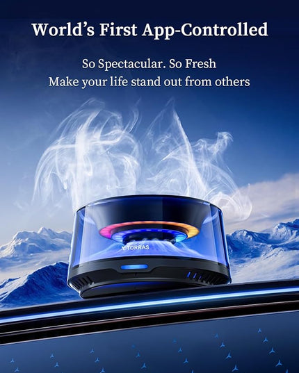 TORRAS Smart Car Air Fresheners, The First APP Control Car Freshener, Premium Scenic Fragrance, Auto ON/OFF, Cherry Blossom & White Musk, 2 Packs Lasts for 5 months, CF20 Pro Automotive Diffuser