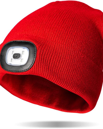 Night Scope Classic Rechargeable LED Warm Knit Beanie Head Light Hat Headlamp for Outdoor Activities