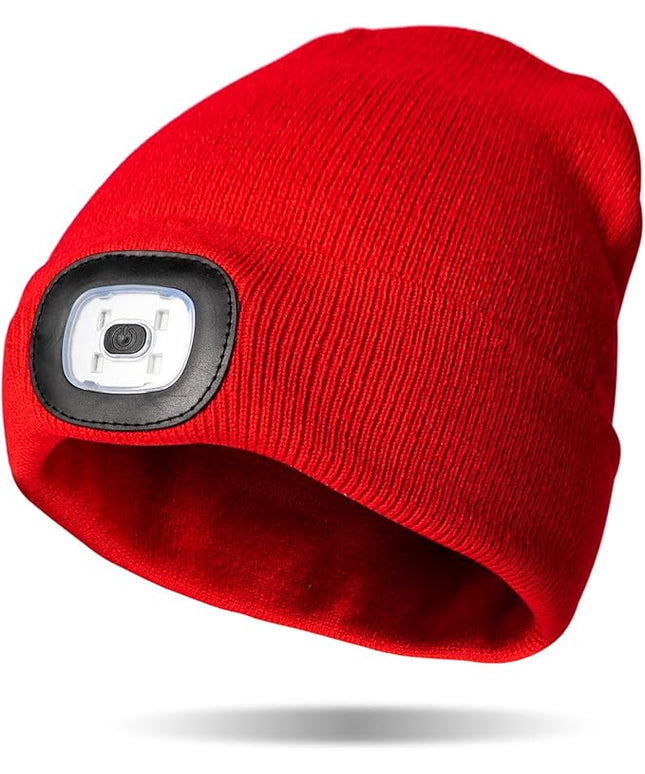 Night Scope Classic Rechargeable LED Warm Knit Beanie Head Light Hat Headlamp for Outdoor Activities