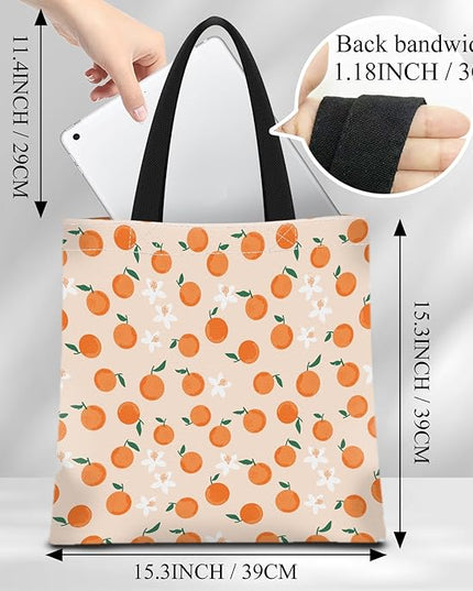 Canvas Tote Bag for Women，Cute Heavy-Duty Shoulder Bag with Zipper Pocket -Travel Tote for Grocery, Gym,Shopping