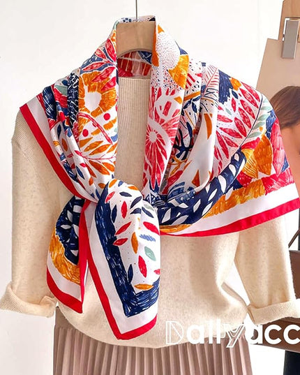 Dailyacc Hair Bandanas Scarf For Women Lightweight Fashion Neck Silk Satin Head Scarves For Sleeping Handbags Scarf