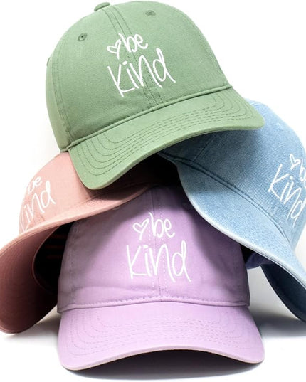 CHOK.LIDS Be Kind Trendy Womens Baseball Cap Unisex Fashion Cotton Polo Style Fun Inspirational Saying Seasonal Headwear