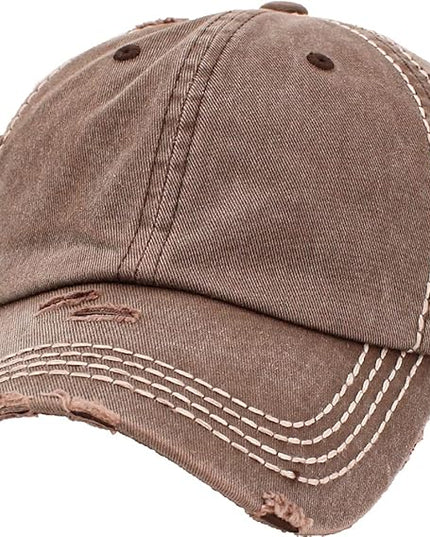 KBETHOS Vintage Washed Distressed Cotton Dad Hat Baseball Cap Adjustable Polo Trucker Unisex Style Headwear