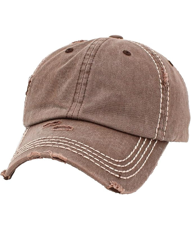 KBETHOS Vintage Washed Distressed Cotton Dad Hat Baseball Cap Adjustable Polo Trucker Unisex Style Headwear