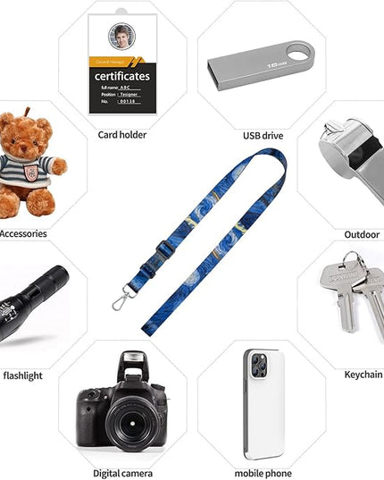 Phone Lanyards, Wrist Lanyards for Keys, Adjustable Shoulder Neck Strap,Universal Crossbody Cell Phone Lanyard for ID Badges,Card Holder, Car Key, and Most Smartphones (Starry Night)