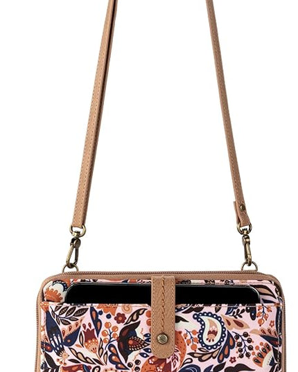 Sakroots Artist Circle Smartphone Crossbody in Coated Canvas, Detachable Wristlet Strap