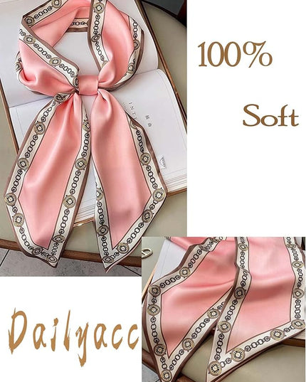 Dailyacc Hair Scarf for Women Fashion Silky Satin Headscarf Wrap Breathable Lightweight Neck Scarves For Handbag