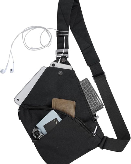 VADOO Sling Bag for Men and Women, Anti theft Crossbody Bag Lightweight Shoulder Chest Bag for Travel Gym