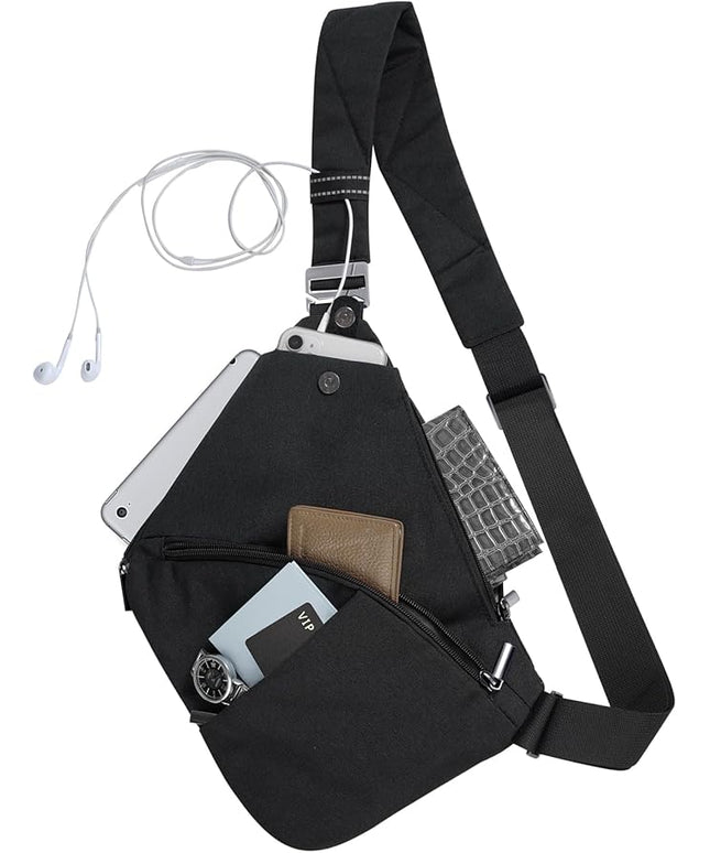VADOO Sling Bag for Men and Women, Anti theft Crossbody Bag Lightweight Shoulder Chest Bag for Travel Gym
