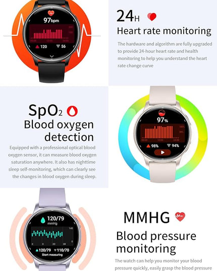 Fitness Tracker with Heart Rate Monitor Activity Tracker with Pedometer Smart Watch Sleep Monitor with Step Counter Calories Blood Oxygen Blood Pressure Monitor Make/Answer Call Health Tracker
