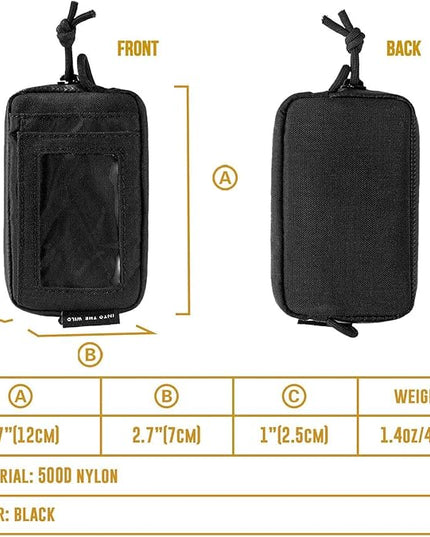 OneTigris Front Pocket Wallet with Zippers Small Coin Purse Tactical Wallet Nylon Minimalist Wallet for Men Women