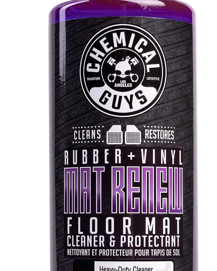 Chemical Guys Mat Renew Rubber and Vinyl Car Floor Mat Cleaner & Protectant - Cleans & Restores Rubber Liners, Running Boards, Safe for Cars, Trucks, SUVs, and More - 16 oz
