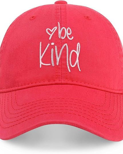 CHOK.LIDS Be Kind Trendy Womens Baseball Cap Unisex Fashion Cotton Polo Style Fun Inspirational Saying Seasonal Headwear