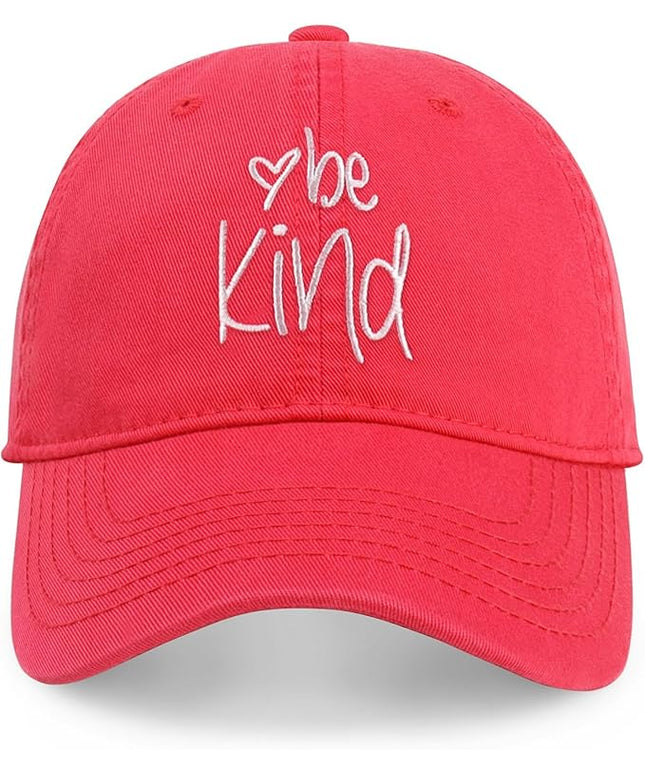 CHOK.LIDS Be Kind Trendy Womens Baseball Cap Unisex Fashion Cotton Polo Style Fun Inspirational Saying Seasonal Headwear