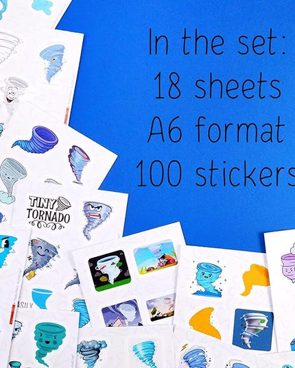BulbaCraft Tornado Stickers for Water Bottle and Laptop - ' Weather Party Supplies & Decorations, Waterproof Vinyl Storm Decals, Exciting Tornado Stickers Laptop Decals, Gifts for Women & Men
