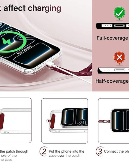 Dadanism Phone Wrist Strap, Universal Adjustable Hand Wrist Strap Lanyard for iPhone 17 and Most Smartphones, Multifunctional Patch Lanyard with Phone Tether Tab for Women and Men, Wine Red