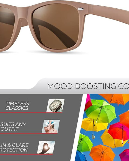Retro Rewind Polarized Sunglasses for Men and Women - UV Protection Classic Sun Glasses