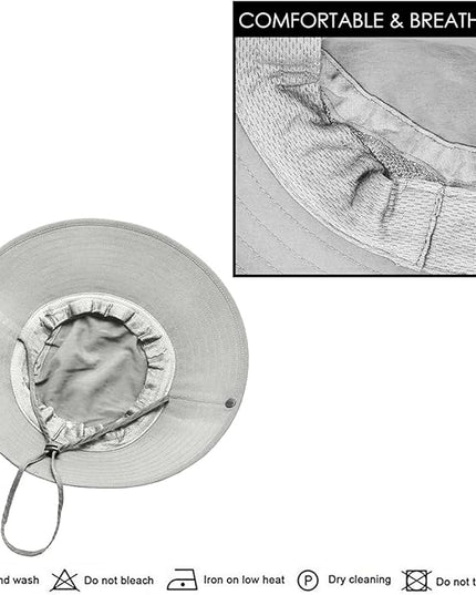 3 Pack Mens Boonie Sun Hat UV Protection Outdoor Bucket Fishing Hat for Hiking Safari & Gardening