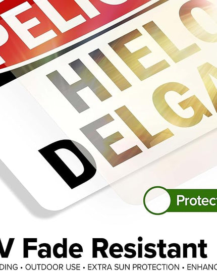 Danger Thin Ice Spanish Sign, 10x7 Inches, 4 Mil Vinyl Decal Stickers Weather Resistant, Made in USA by My Sign Center