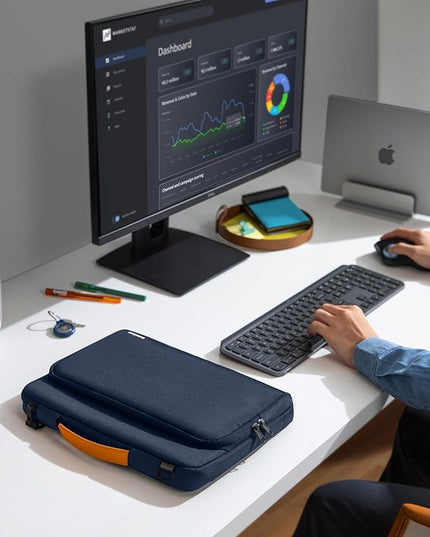 tomtoc 360 Protective Laptop Shoulder Bag for 13-inch 2025 MacBook Air M4/A3240, M3/A3113, M2/A2681, M1/A2337, MacBook Pro M2/A2686 M1/A2338, Water-Resistant Laptop Accessory Carrying Case Sleeve
