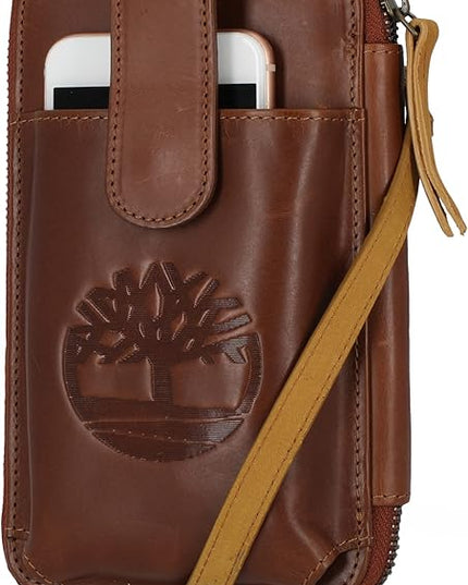 Timberland Women's RFID Leather Phone Crossbody Wallet Bag