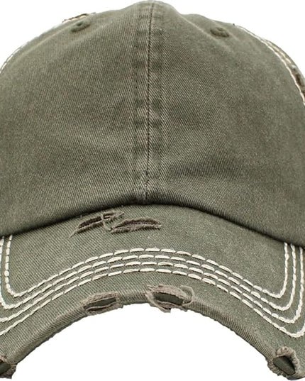 KBETHOS Vintage Washed Distressed Cotton Dad Hat Baseball Cap Adjustable Polo Trucker Unisex Style Headwear