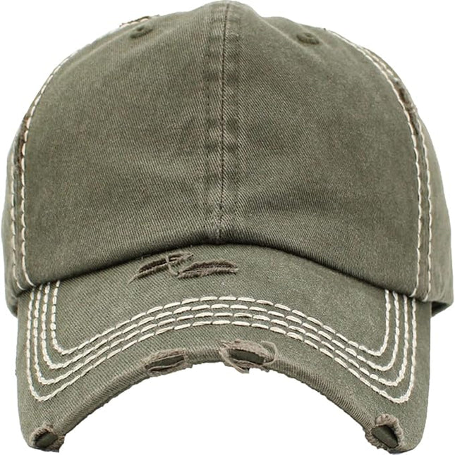KBETHOS Vintage Washed Distressed Cotton Dad Hat Baseball Cap Adjustable Polo Trucker Unisex Style Headwear