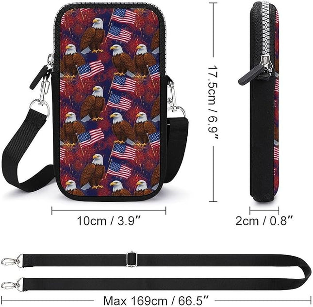 Unisex Small Crossbody Bags, Women Men Portable Adjustable Crossbody Phone Wallet Pouch