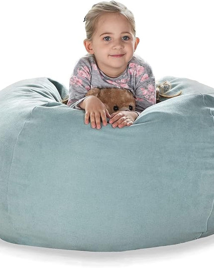 YuppieLife Stuffed Animals Bean Bag Chair Cover Candy-Colored Bean Bag（Just Cover, No filling）/Extra Large Stuff 'n Sit Organization/Toy Storage Bag/Kids Toys Organizer（38'',Mint Green）
