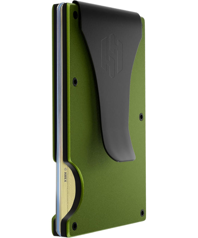 Hayvenhurst Wallet For Men - Reinvented Design Men's Wallet - Slim, Minimalistic & Seamless, Blocks RFID Scanners with a Money Clip (Matte Olive) | Reinvented Design, Slim, Minimalistic, Seamless, Blocks RFID Scanners, with a Money Clip