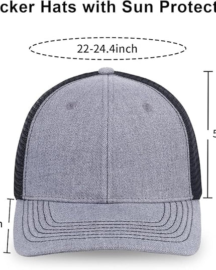 kozinu Unisex Trucker Hats Blank Mesh Snapback Hats Sport Plain Baseball Caps Adjustable Fitted Hat