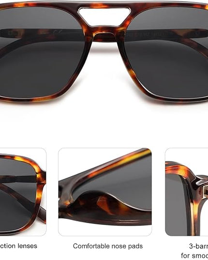 SOJOS Retro Aviator Sunglasses for Women Men,Trendy Rectangle Womens Mens Shades Sun Glasses SJ2202