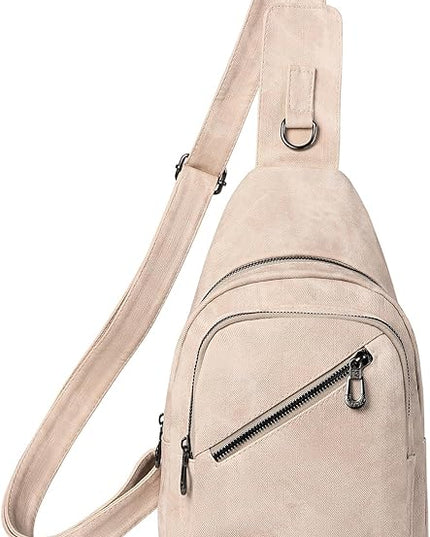 FALAN MULE Crossbody Bags for Women Trendy Leather Sling Chest Bag Fanny Packs for Women