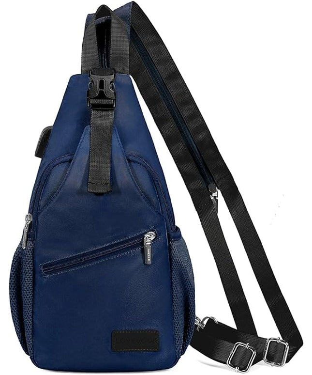 LOVEVOOK Sling Bag for Women Casual Daypack Nylon Crossbody Sling Backpack Travel Shoulder Bag Hiking Daypack