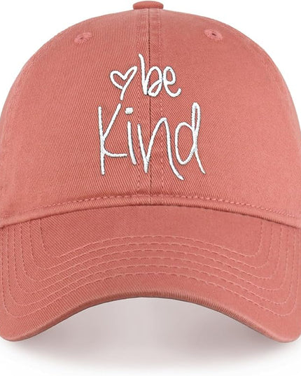 CHOK.LIDS Be Kind Trendy Womens Baseball Cap Unisex Fashion Cotton Polo Style Fun Inspirational Saying Seasonal Headwear