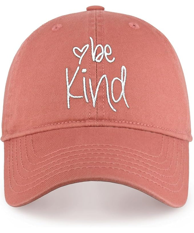 CHOK.LIDS Be Kind Trendy Womens Baseball Cap Unisex Fashion Cotton Polo Style Fun Inspirational Saying Seasonal Headwear