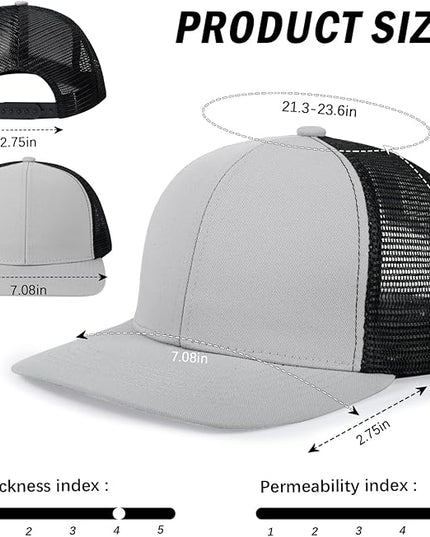 NTLWKR Trucker Hat Mesh Baseball Cap,Adjustable Snapback Outdoor Sports Caps for Men and Women,Breathable Dad Hats