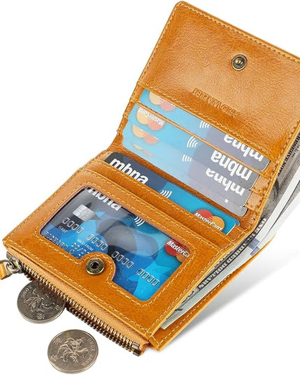 Lavemi Ultra Thin Small Compact Leather Womens Girls Wallets RFID Blocking Credit Card Holder for Women