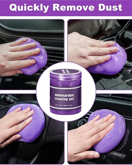 Viewsun Windshield Cleaner Tool, 17Pcs Purple Car Interior Cleaning Kit, Detailing Kit Cleaner, Detailing Brush, Cleaning Gel, Inside Cleaning Supplies Accessories for Trucks, SUVs, RVs Window