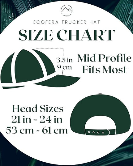 Ecofera Men's Eco-Friendly Snapback Trucker Hat Baseball Cap